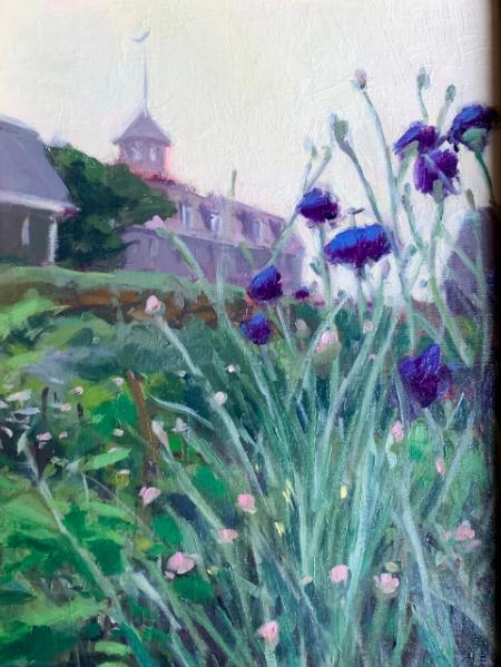 Cornflowers and Island Inn 9x12" oil