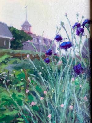 Cornflowers and Island Inn 9x12" oil