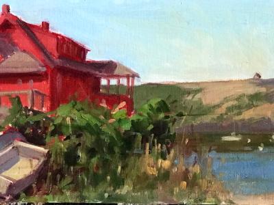 Summer Red House 8x16" oil sold