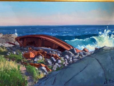 Monhegan Shipwreck 20x30" oil