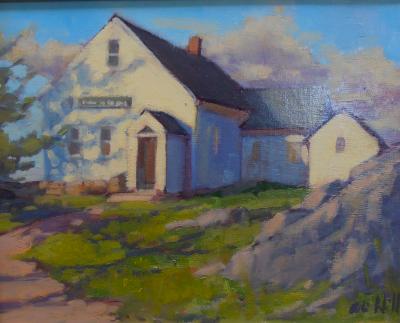 Monhegan School  11x14" oil sold